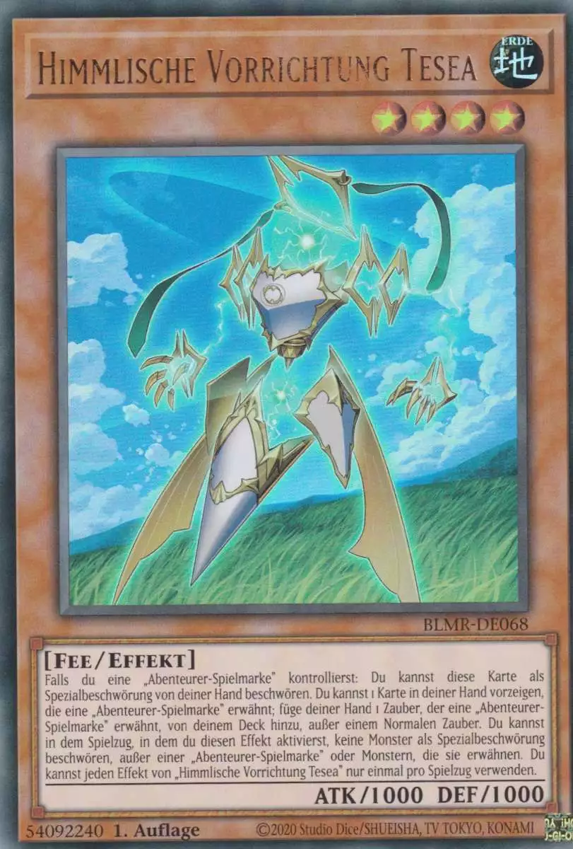 Himmlische Vorrichtung Tesea BLMR-DE068 ist in Ultra Rare Yu-Gi-Oh Karte aus Battles of Legend Monstrous Revenge 1.Auflage