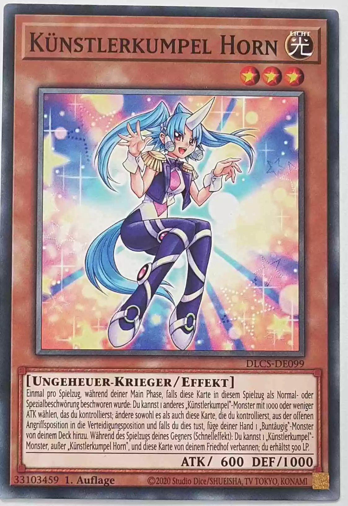 Künstlerkumpel Horn DLCS-DE099 ist in Common Yu-Gi-Oh Karte aus Dragons of Legend The Complete Series 1.Auflage