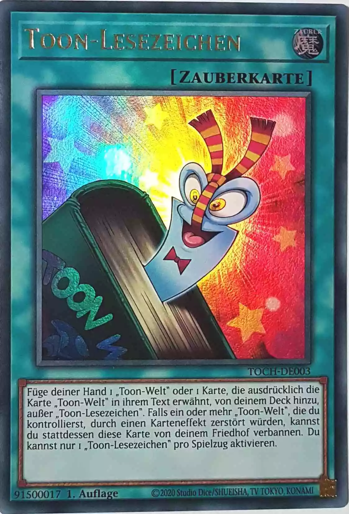 Toon-Lesezeichen TOCH-DE003 ist in Ultra Rare Yu-Gi-Oh Karte aus Toon Chaos 1.Auflage