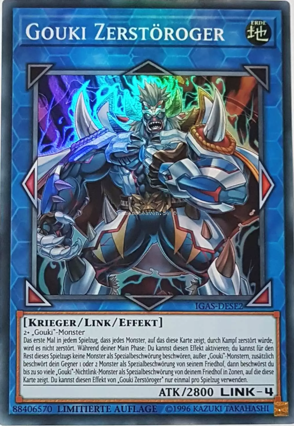 Gouki Zerstöroger IGAS-DESE2 ist in Super Rare Yu-Gi-Oh Karte aus Ignition Assault 1.Auflage