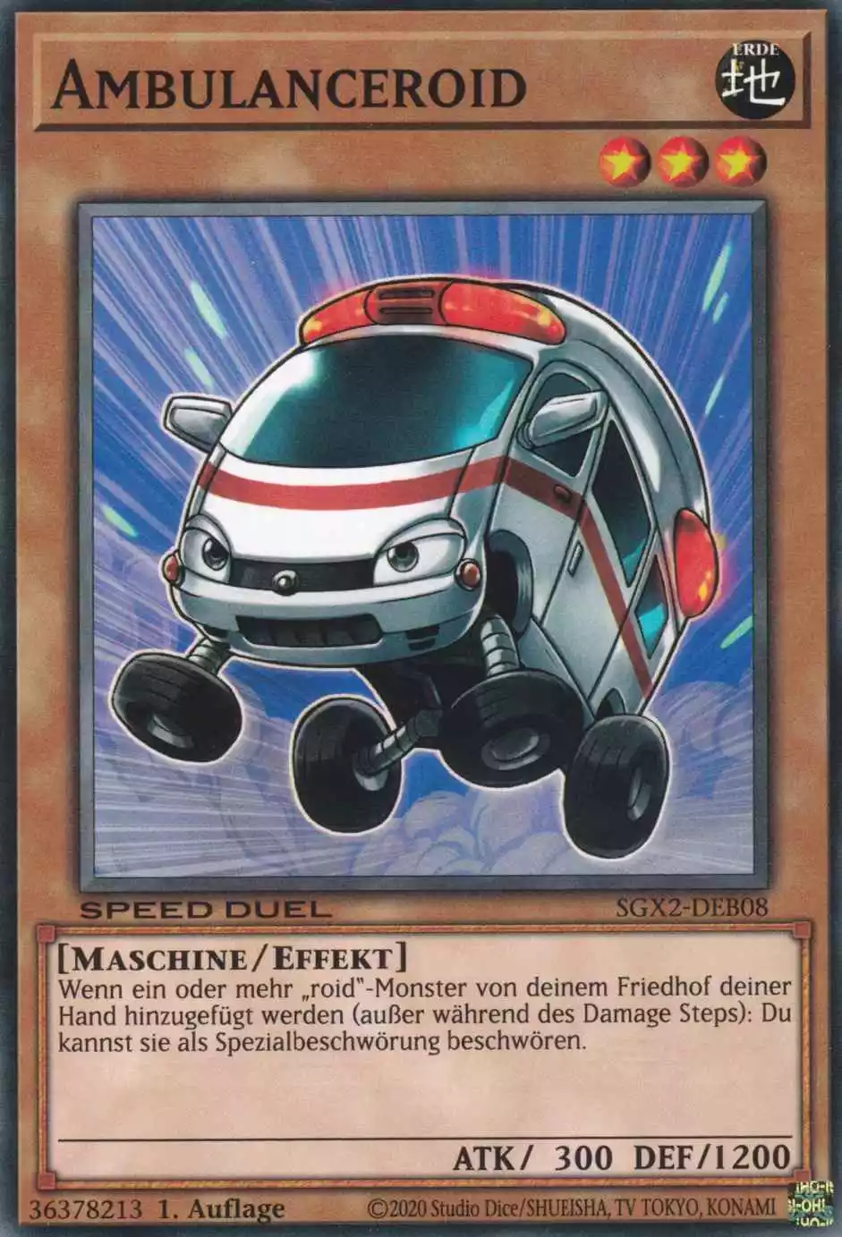 Ambulanceroid SGX2-DEB08 ist in Common Yu-Gi-Oh Karte aus Speed Duel GX: Midterm Paradox 1.Auflage