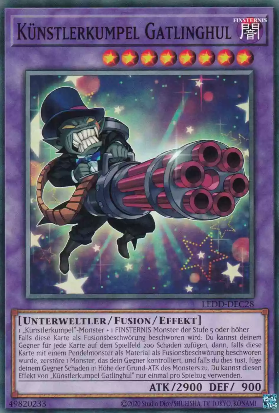 Künstlerkumpel Gatlinghul LEDD-DEC28 ist in Common Yu-Gi-Oh Karte aus Legendary Dragon Decks unlimitiert