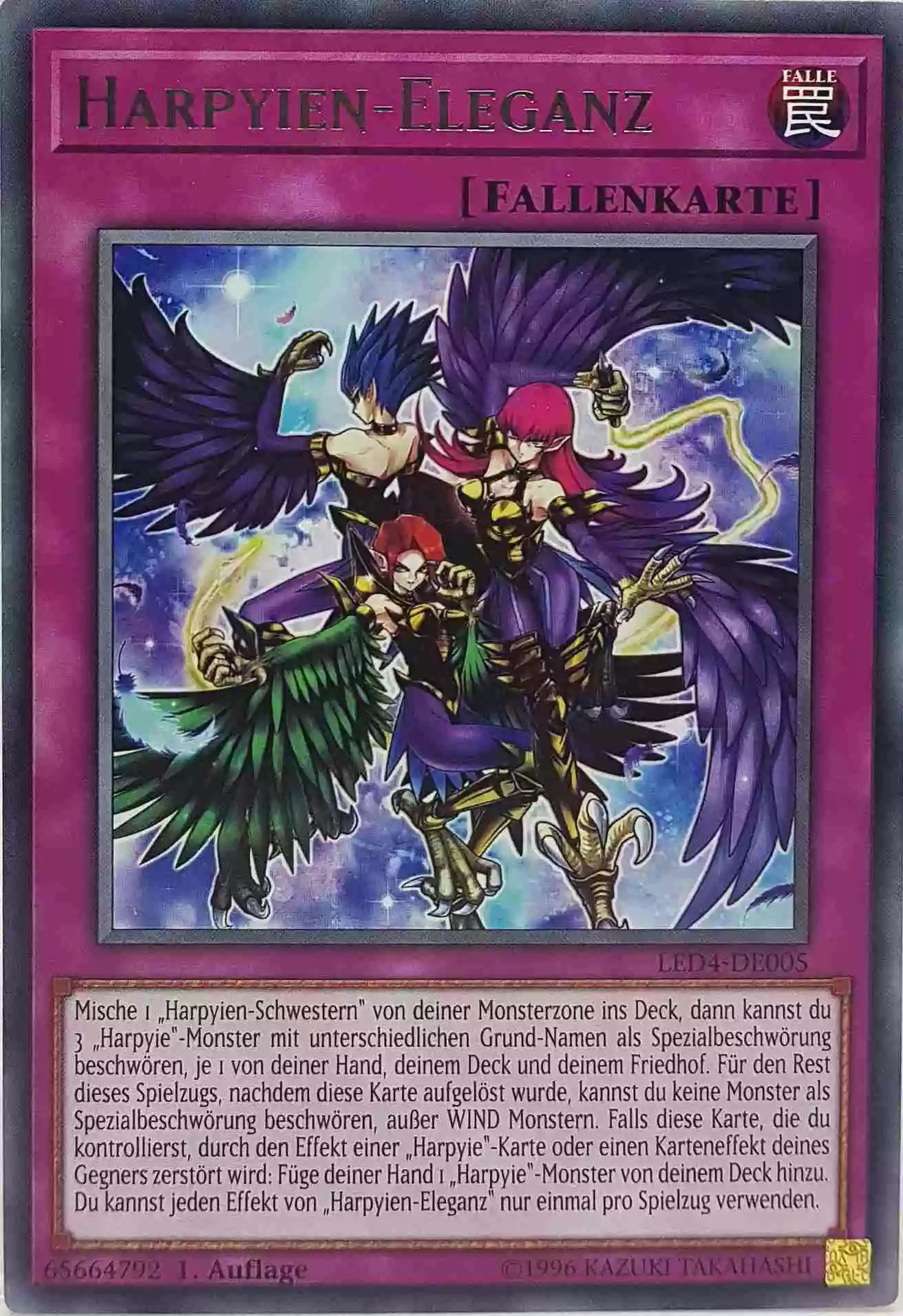 Harpyien-Eleganz LED4-DE005 ist in Rare Yu-Gi-Oh Karte aus Legendary Duelists Sisters of the Rose 1. Auflage