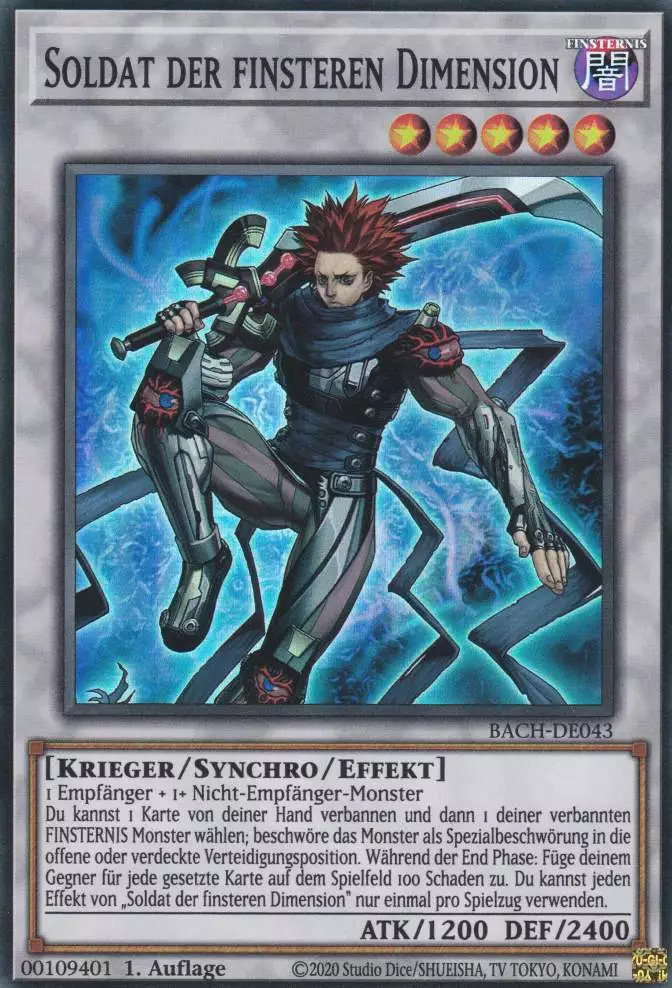 Soldat der finsteren Dimension BACH-DE043 ist in Super Rare Yu-Gi-Oh Karte aus Battle of Chaos 1.Auflage