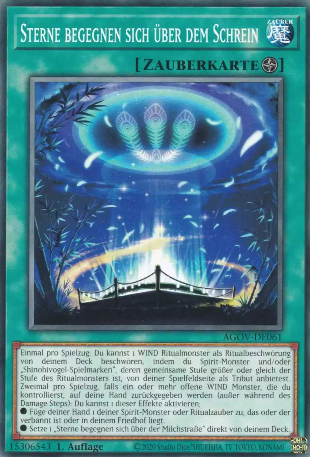 Sterne begegnen sich über dem Schrein AGOV-DE061 ist in Common Yu-Gi-Oh Karte aus Age of Overlord 1.Auflage