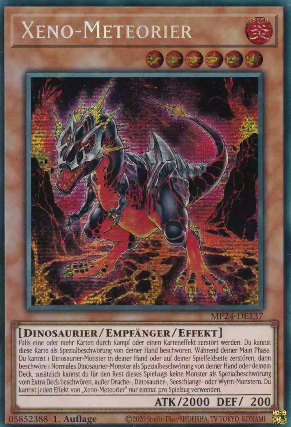 Xeno-Meteorier MP24-DE137 ist in Prismatic Secret Rare Yu-Gi-Oh Karte aus 25th Anniversary Tin Dueling Mirrors 1.Auflage