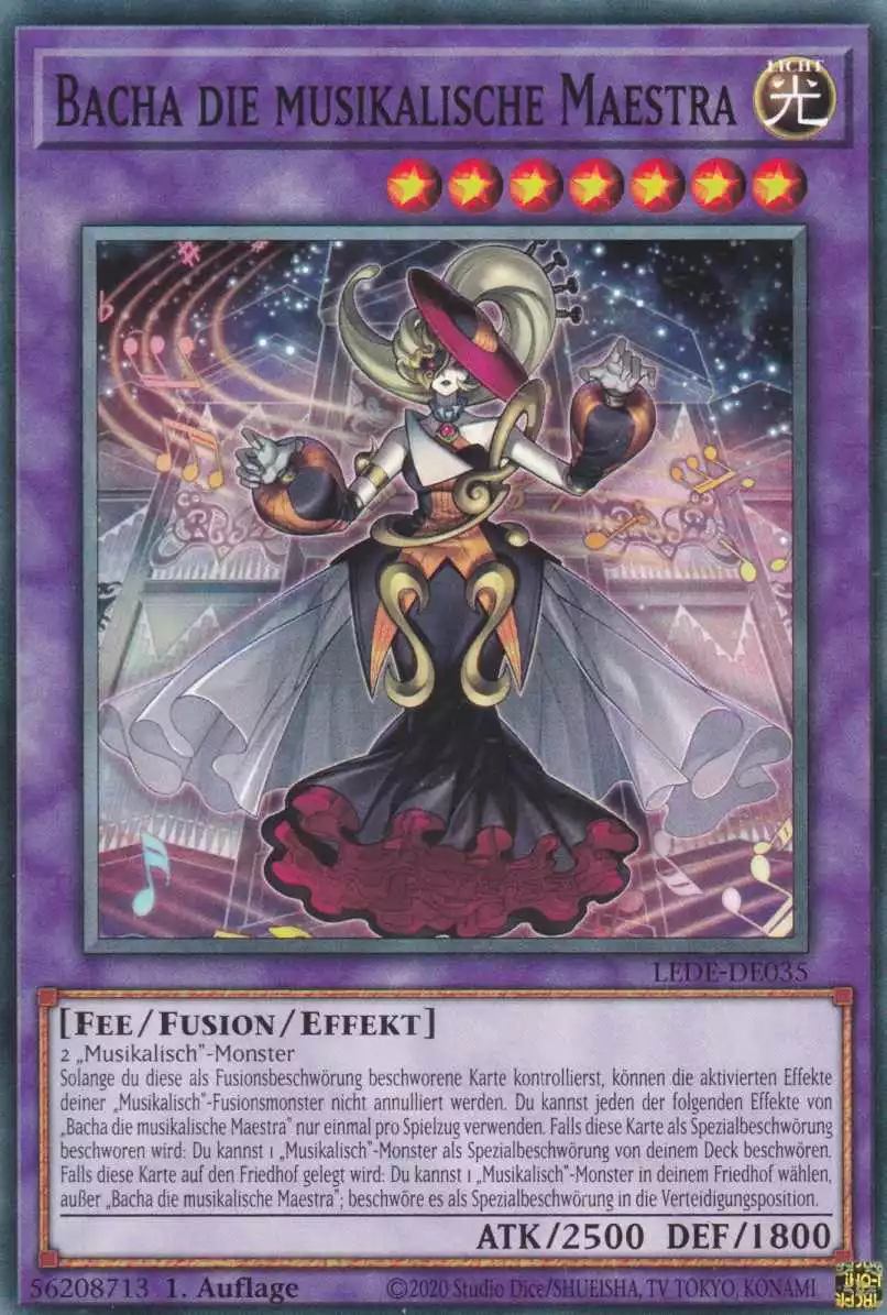 Bacha die musikalische Maestra LEDE-DE035 ist in Common Yu-Gi-Oh Karte aus Legacy Of Destruction 1.Auflage