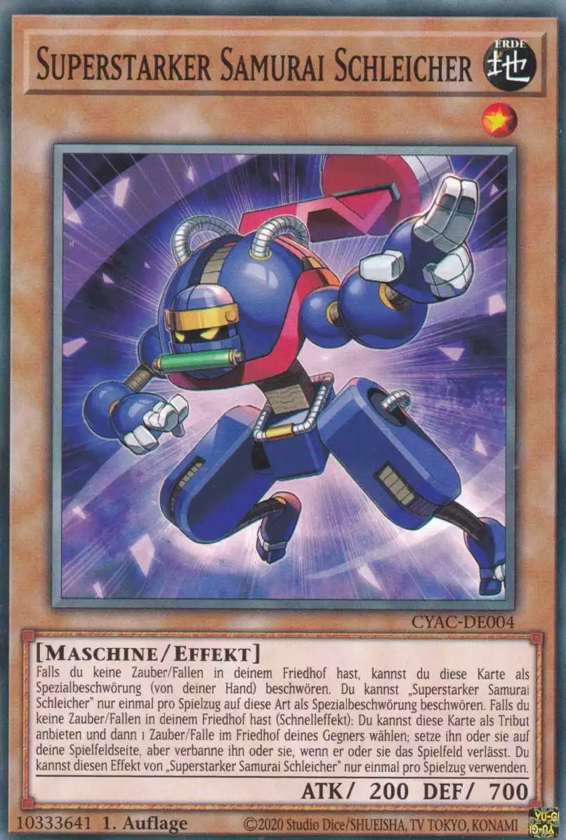 Superstarker Samurai Schleicher CYAC-DE004 ist in Common Yu-Gi-Oh Karte aus Cyberstorm Access 1.Auflage