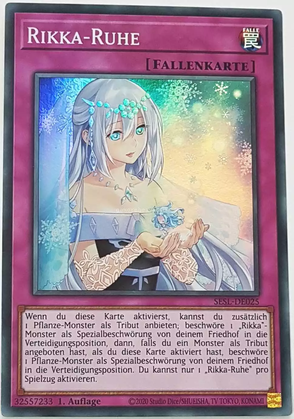 sesl-de025-rikka-ruhe-super-rare Rikka-Ruhe SESL-DE025 ist in Super Rare Yu-Gi-Oh Karte aus Secret Slayers 1.Auflage