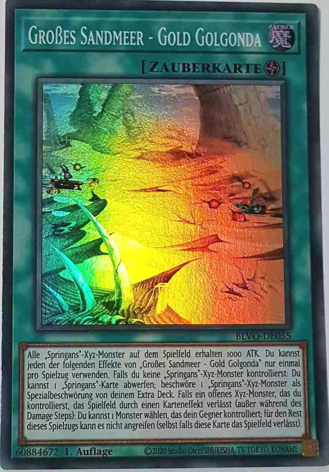 Großes Sandmeer - Gold Golgonda BLVO-DE055 ist in Super Rare Yu-Gi-Oh Karte aus Blazing Vortex 1.Auflage