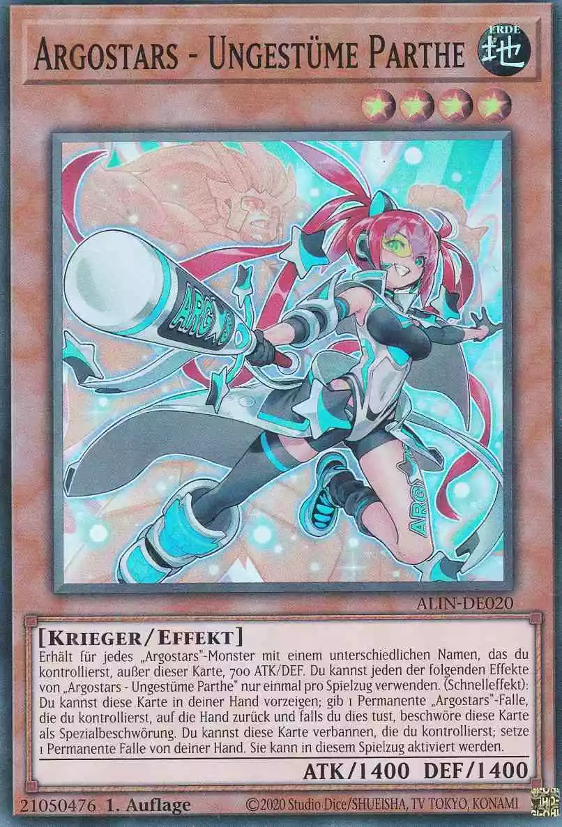 Argostars - Ungestüme Parthe ALIN-DE020 ist in Super Rare Yu-Gi-Oh Karte aus Alliance Insight 1.Auflage