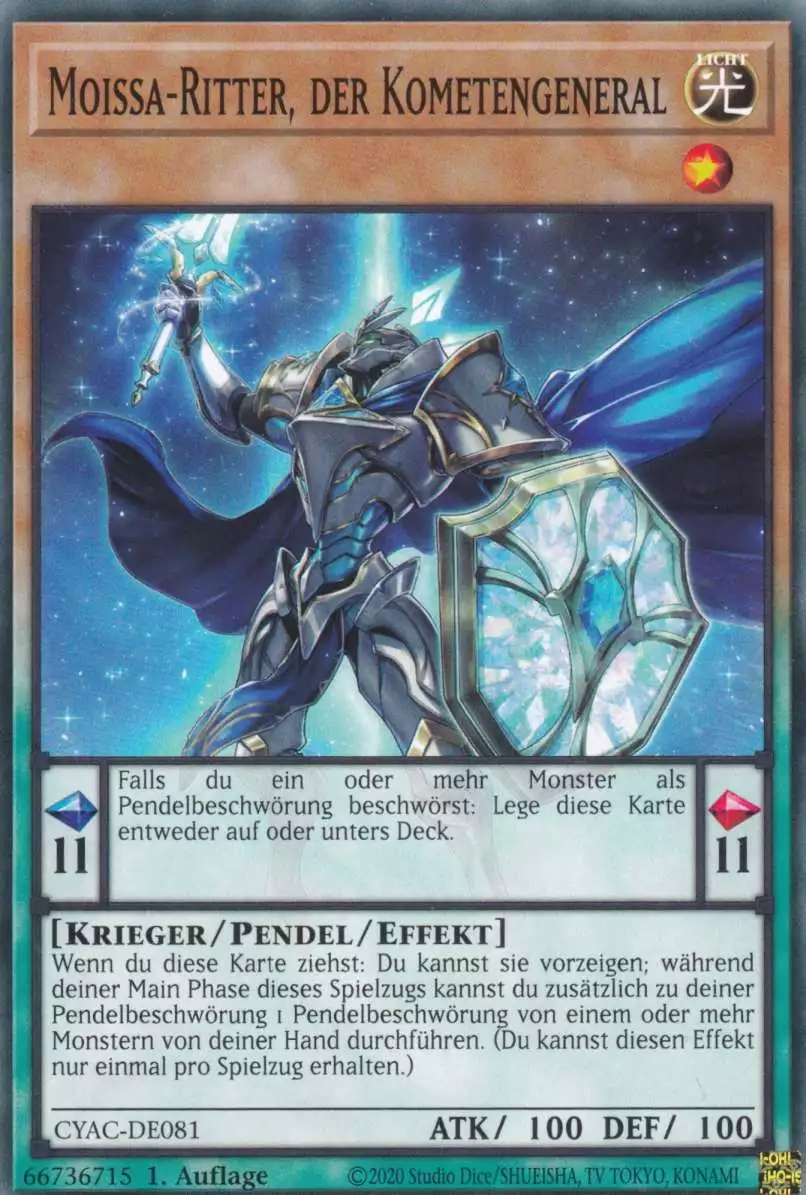 Moissa-Ritter, der Kometengeneral CYAC-DE081 ist in Common Yu-Gi-Oh Karte aus Cyberstorm Access 1.Auflage
