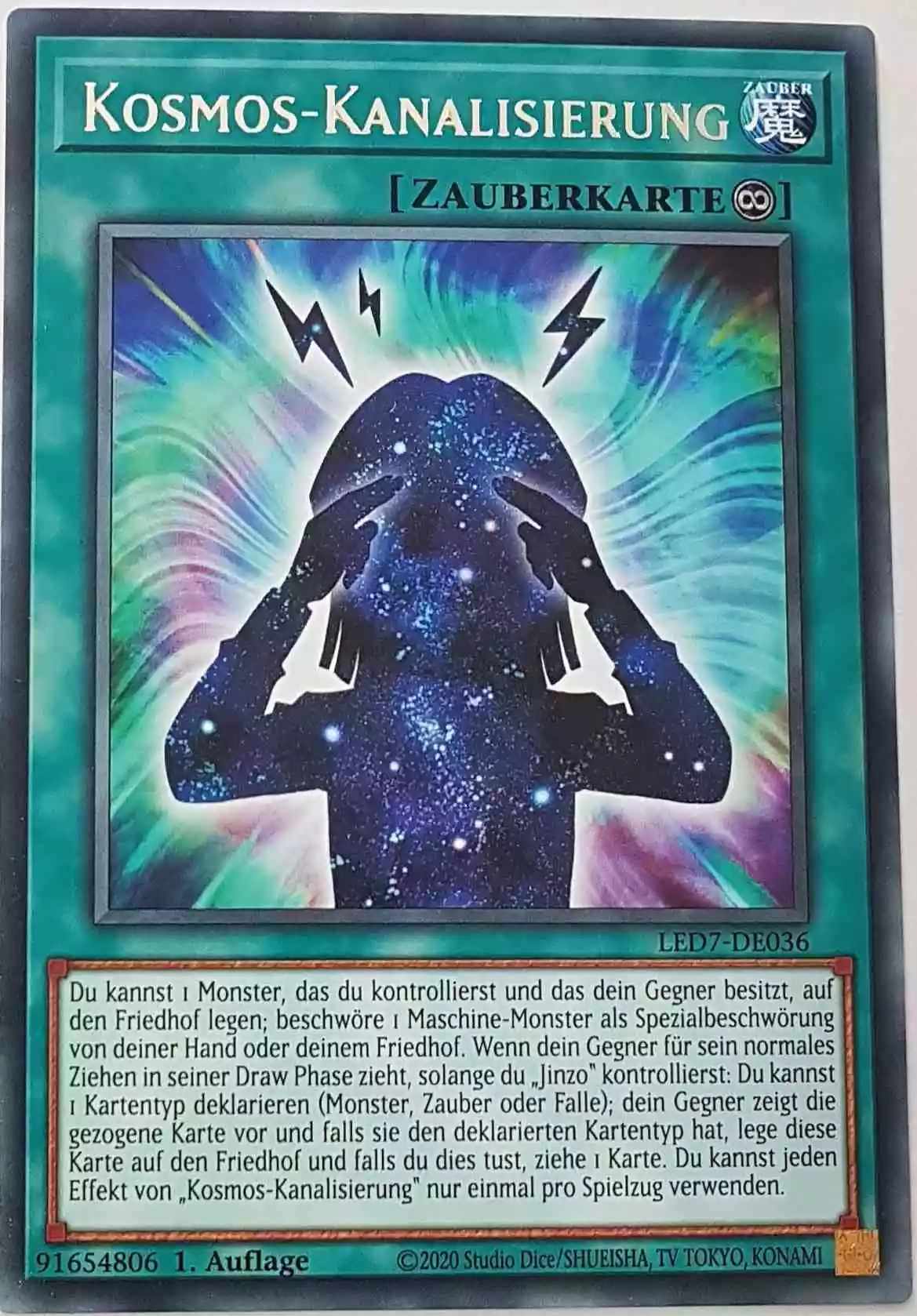 Kosmos-Kanalisierung LED7-DE036 ist in Rare Yu-Gi-Oh Karte aus Legendary Duelists Rage of Ra 1.Auflage