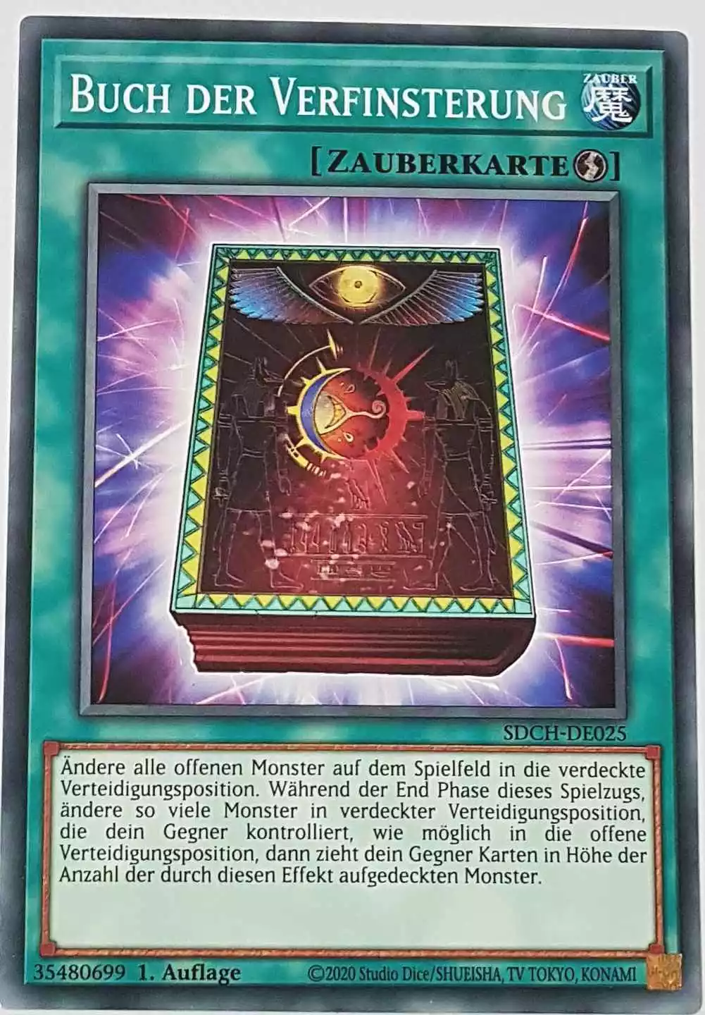 Buch der Verfinsterung SDCH-DE025 ist in Common Yu-Gi-Oh Karte aus Spirit Charmers 1. Auflage