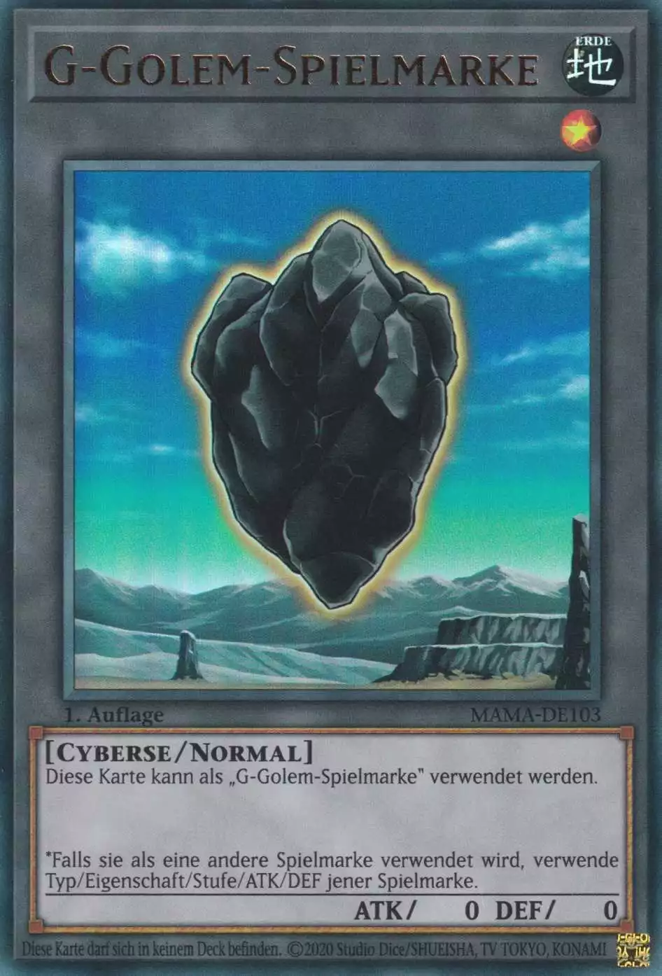 mama-de103-g-golem-spielmarke-ultra-rare-magnificent-mavens G Golem Spielmarke MAMA-DE103 ist in Ultra Rare Yu-Gi-Oh Karte aus Magnificent Mavens 1.Auflage