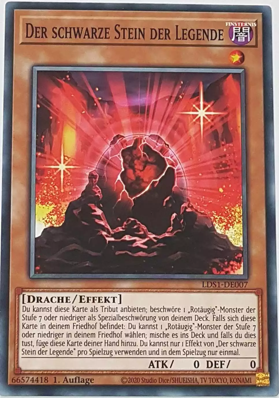 Der schwarze Stein der Legende LDS1-DE007 ist in Common Yu-Gi-Oh Karte aus Legendary Duelists: Season 1 1.Auflage