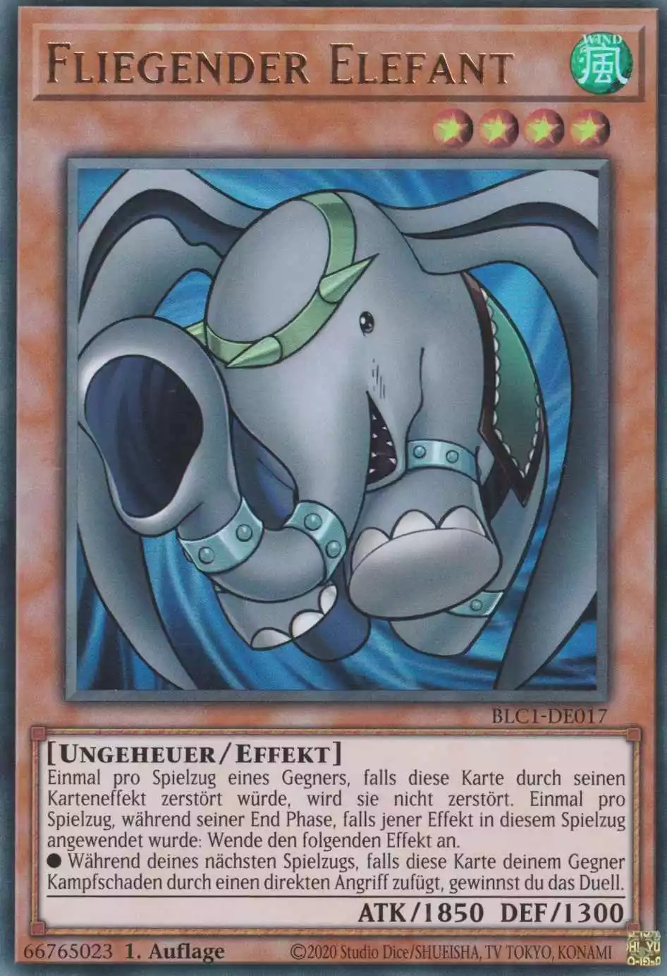 Fliegender Elefant BLC1-DE017 ist in Ultra Rare Yu-Gi-Oh Karte aus Battles of Legend Chapter 1 1.Auflage