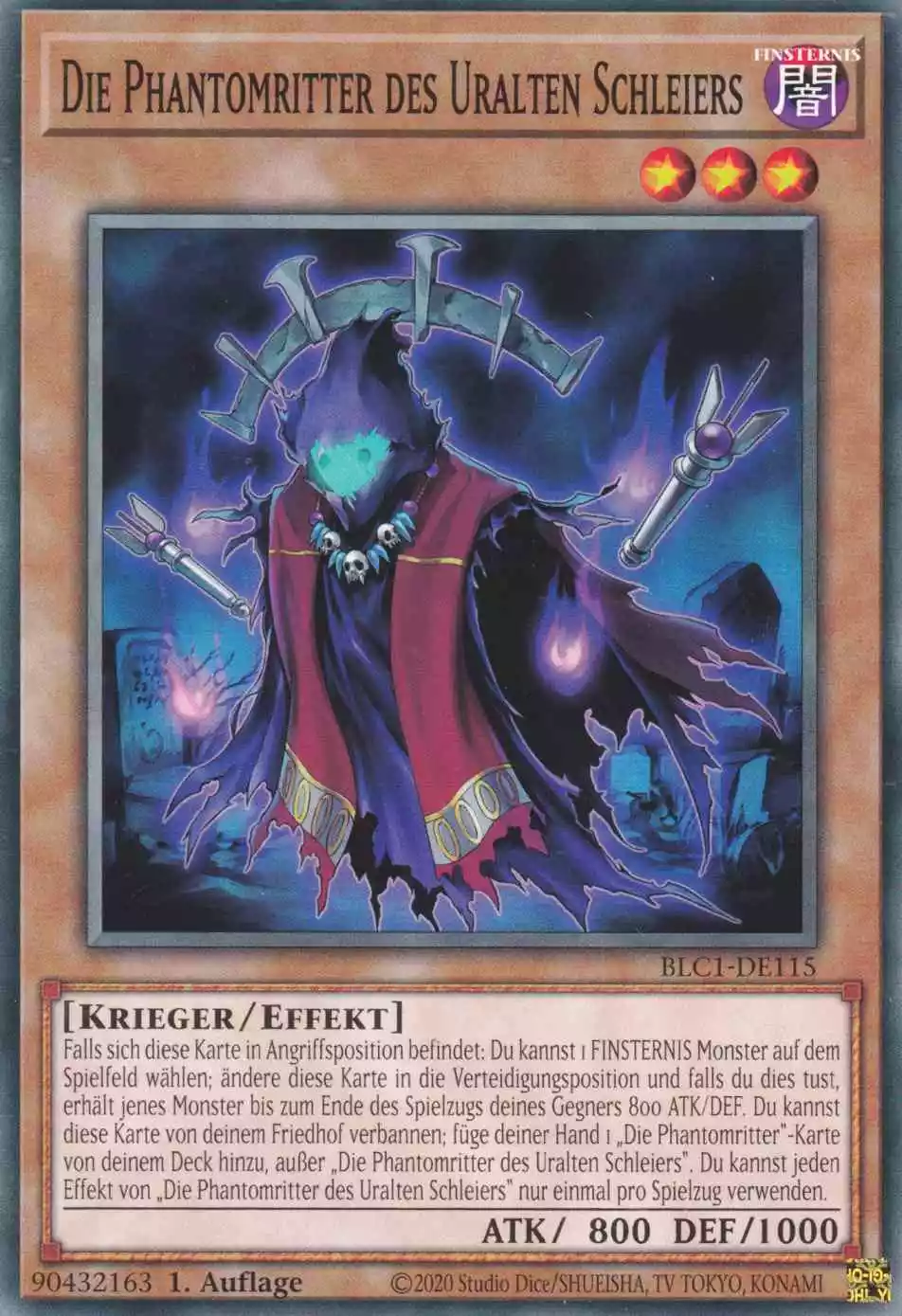 Die Phantomritter des Uralten Schleiers BLC1-DE115 ist in Common Yu-Gi-Oh Karte aus Battles of Legend Chapter 1 1.Auflage