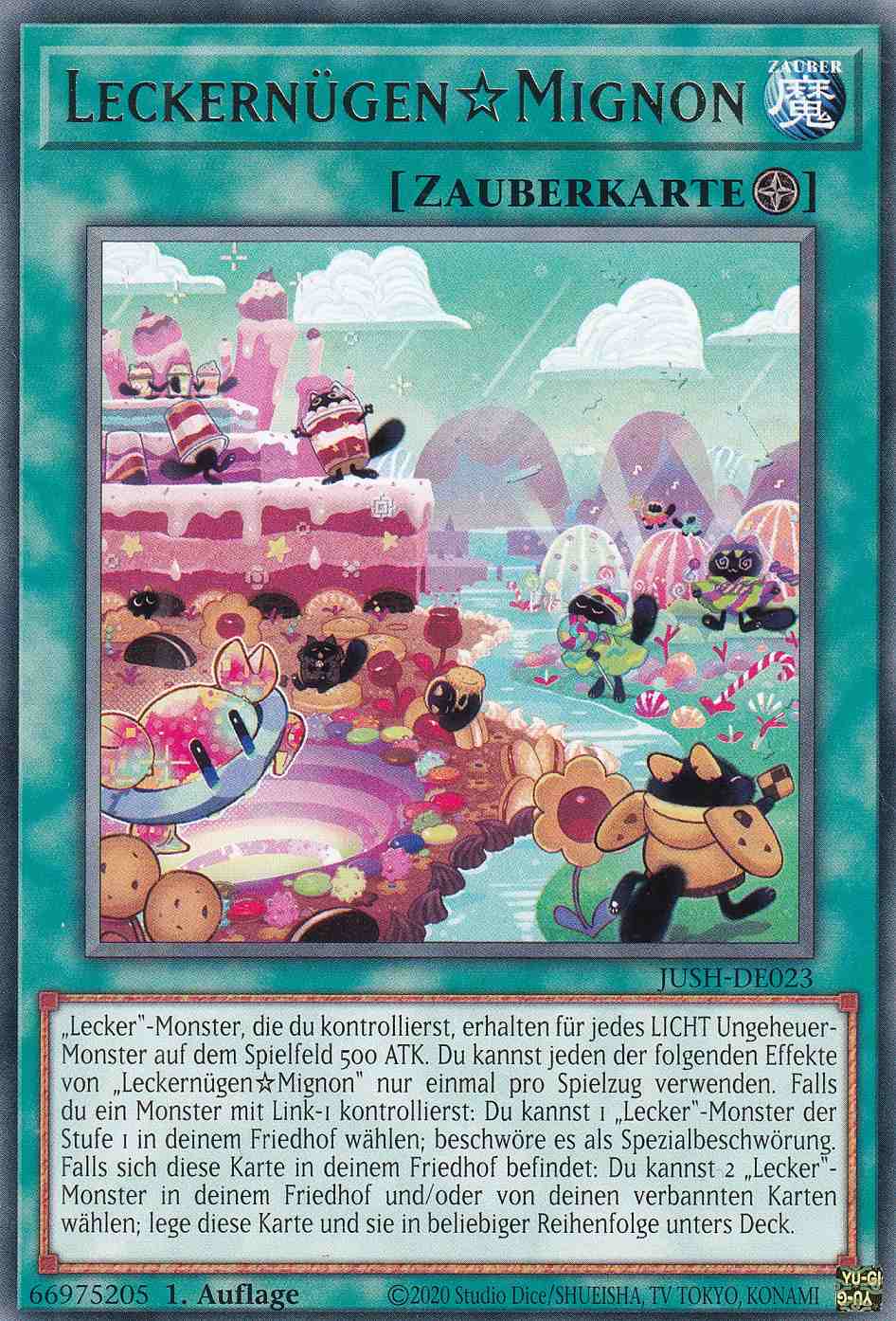 Leckernügen☆Mignon JUSH-DE023 ist in Rare Yu-Gi-Oh Karte aus Justice Hunters 1.Auflage