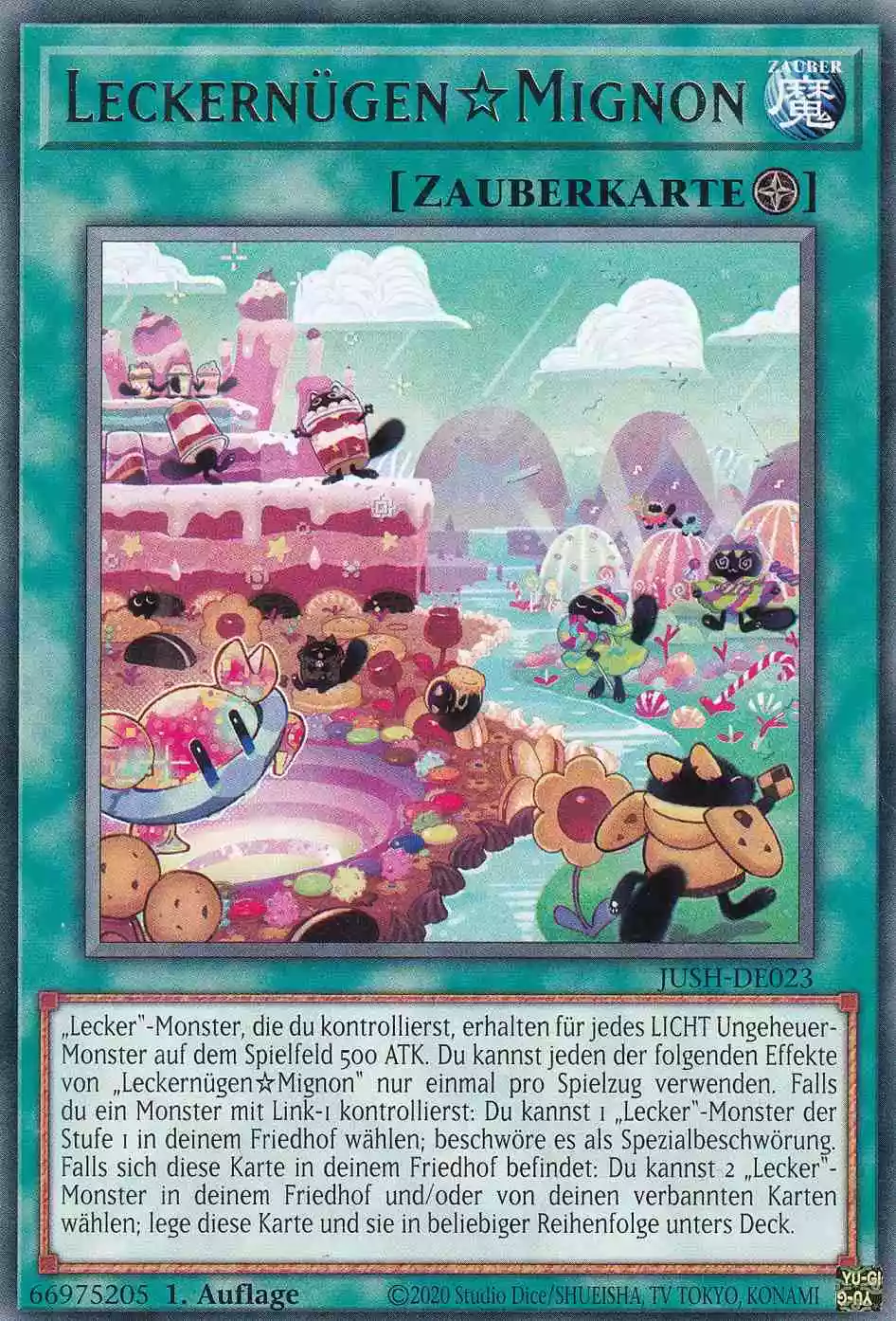 Leckernügen☆Mignon JUSH-DE023 ist in Rare Yu-Gi-Oh Karte aus Justice Hunters 1.Auflage
