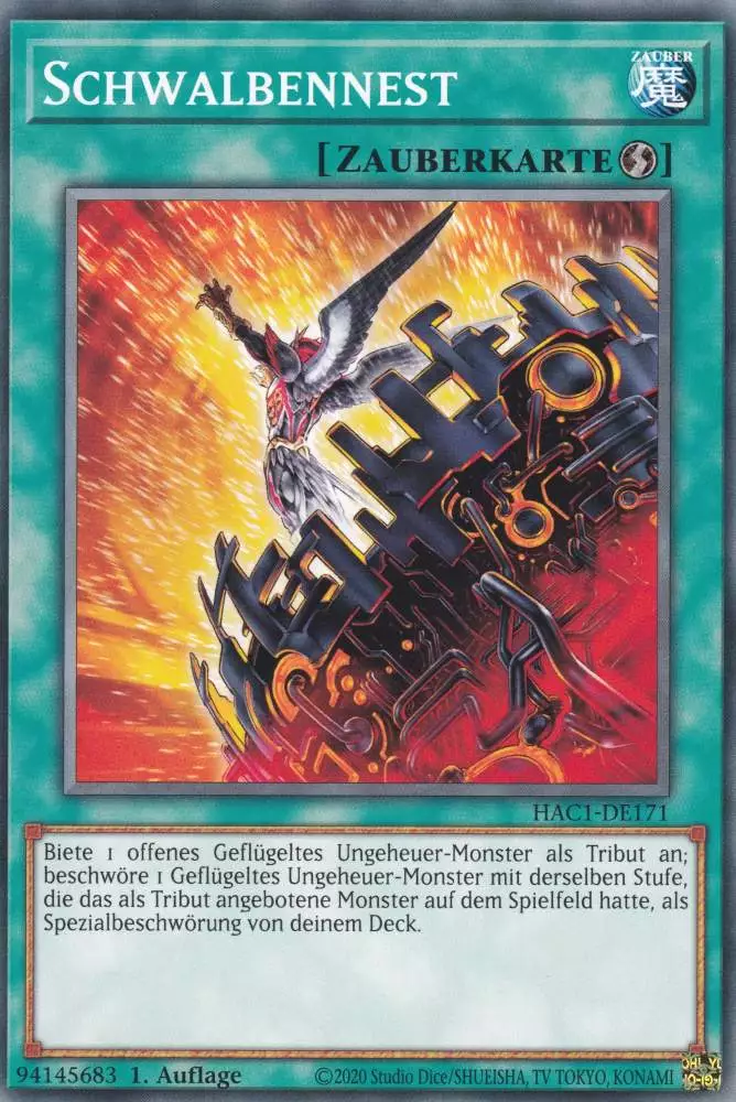 Schwalbennest HAC1-DE171 ist in Common Yu-Gi-Oh Karte aus Hidden Arsenal Chapter 1 1.Auflage
