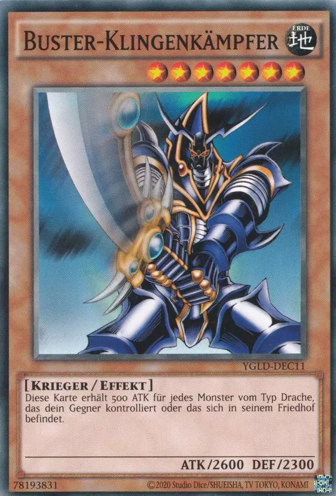 Buster-Klingenkämpfer YGLD-DEC11 ist in Common Yu-Gi-Oh Karte aus Yugis Legendary Decks - King of Games unlimitiert