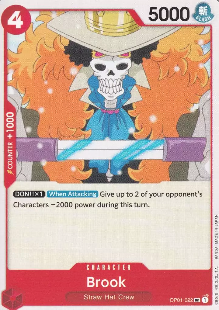 op01-022-brook-uncommon-romance-dawn Brook OP01-022 ist in Uncommon. Die One Piece Karte ist aus Romance Dawn in Normal Art.