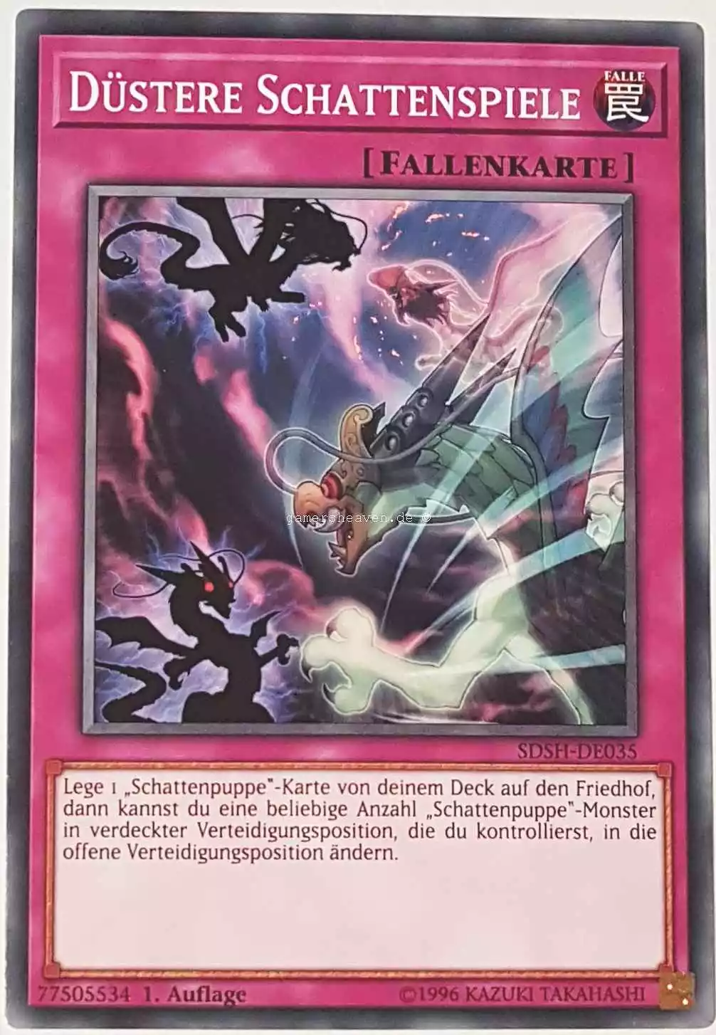 Düstere Schattenspiele SDSH-DE035 ist in Common Yu-Gi-Oh Karte aus Shaddoll Showdown 1.Auflage