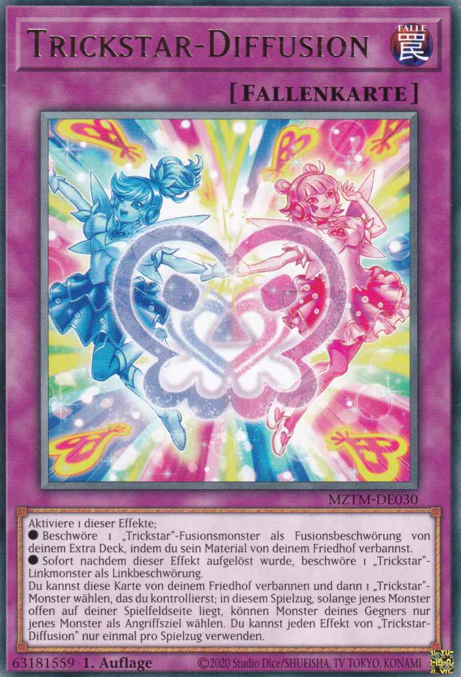 Trickstar-Diffusion MZTM-DE030 ist in Rare Yu-Gi-Oh Karte aus Maze of the Master 1.Auflage