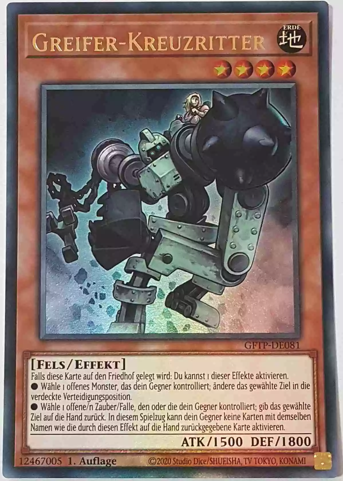 Greifer-Kreuzritter GFTP-DE081 ist in Ultra Rare Yu-Gi-Oh Karte aus Ghost From The Past 1.Auflage