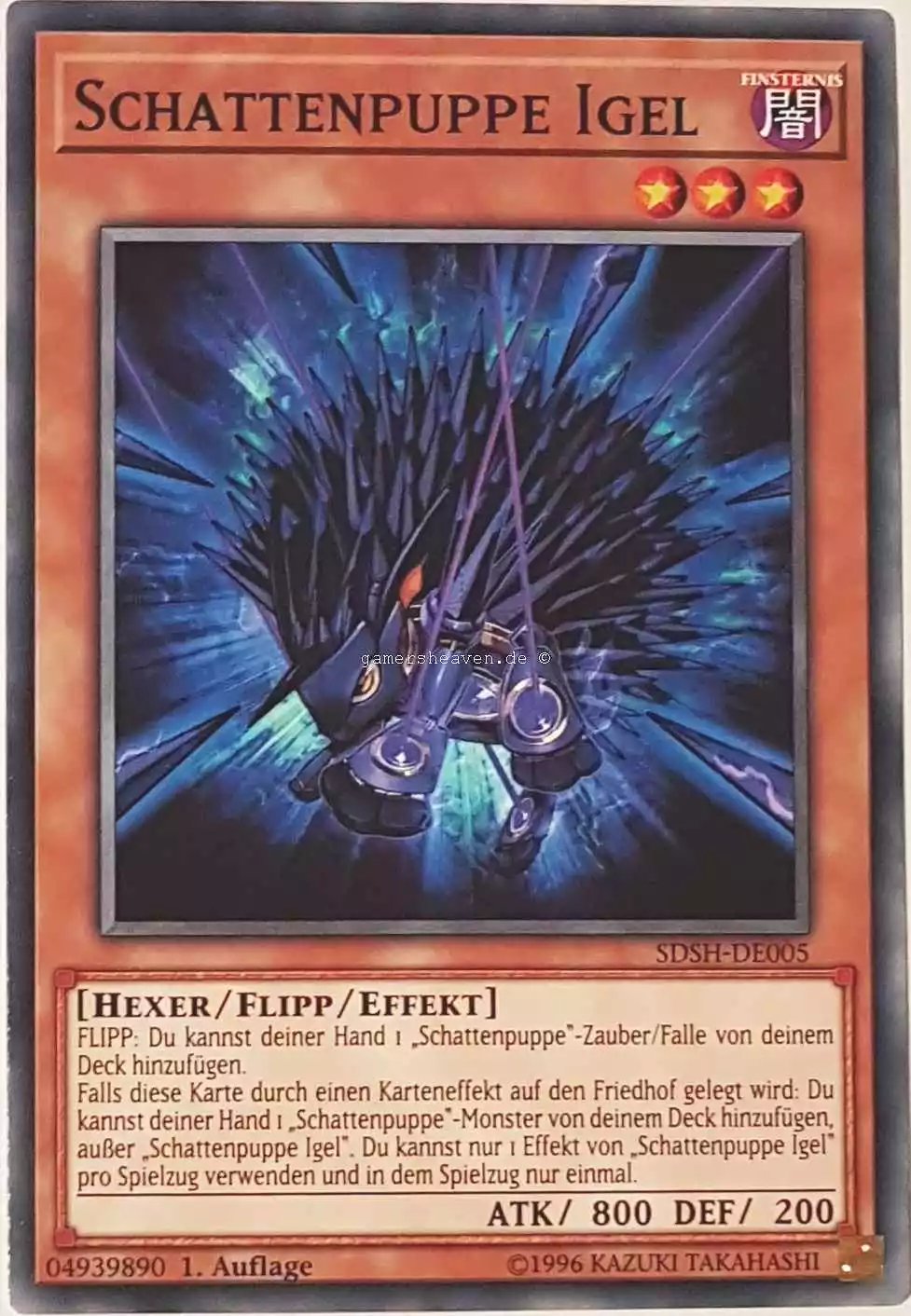 Schattenpuppe Igel SDSH-DE005 ist in Common Yu-Gi-Oh Karte aus Shaddoll Showdown 1.Auflage