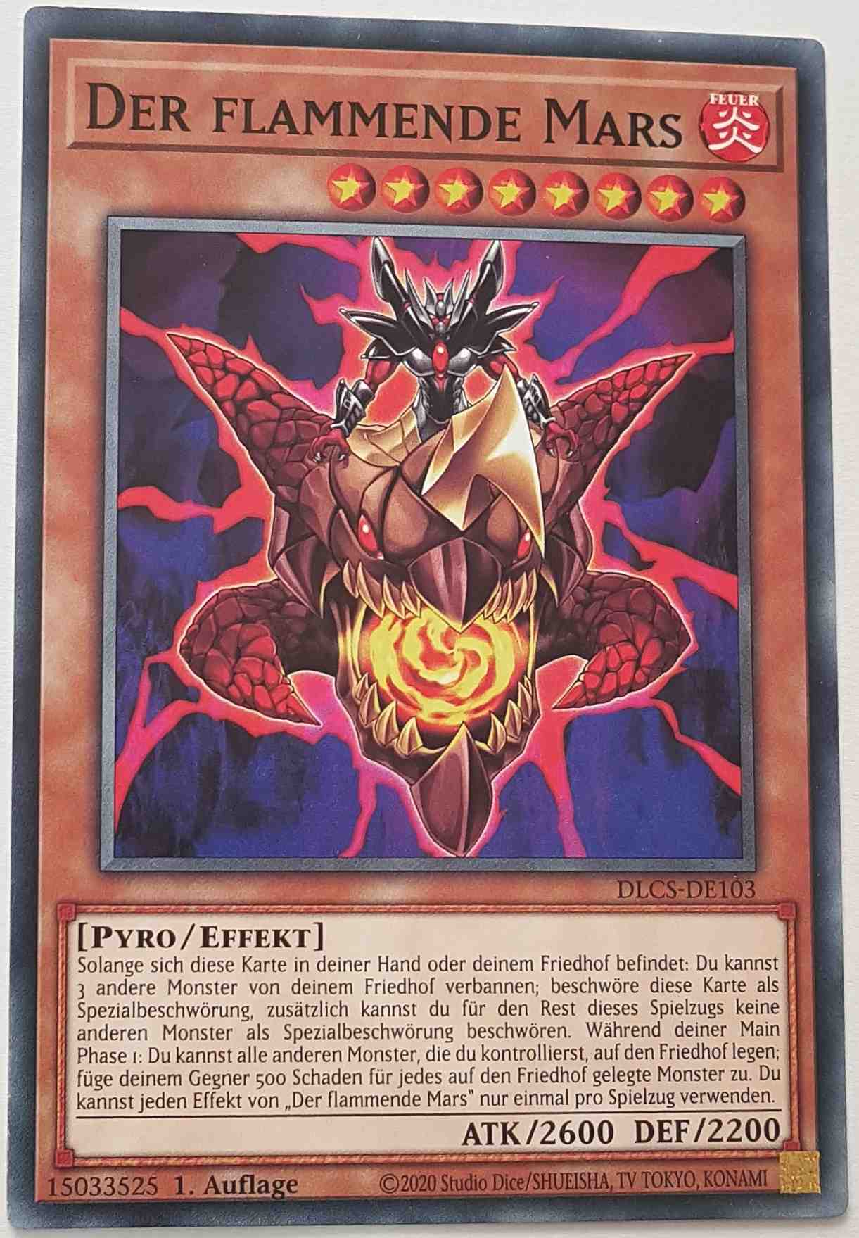 Der flammende Mars DLCS-DE103 ist in Common Yu-Gi-Oh Karte aus Dragons of Legend The Complete Series 1.Auflage