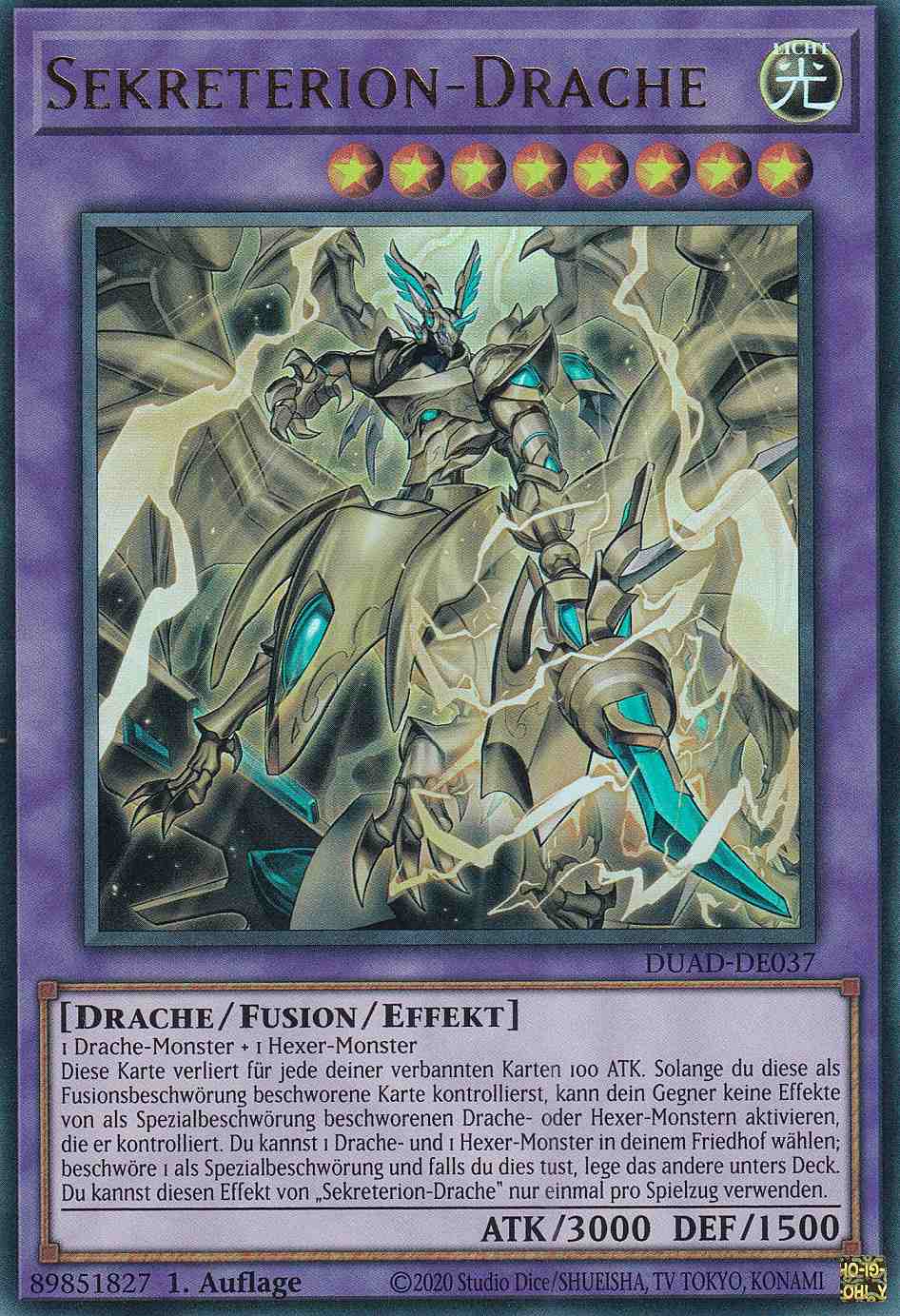 Sekreterion-Drache DUAD-DE037 ist in Ultra Rare Yu-Gi-Oh Karte aus Duelist’s Advance 1.Auflage