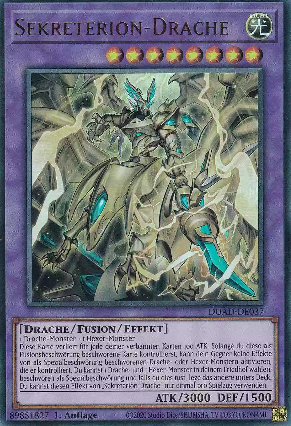 Sekreterion-Drache DUAD-DE037 ist in Ultra Rare Yu-Gi-Oh Karte aus Duelist’s Advance 1.Auflage