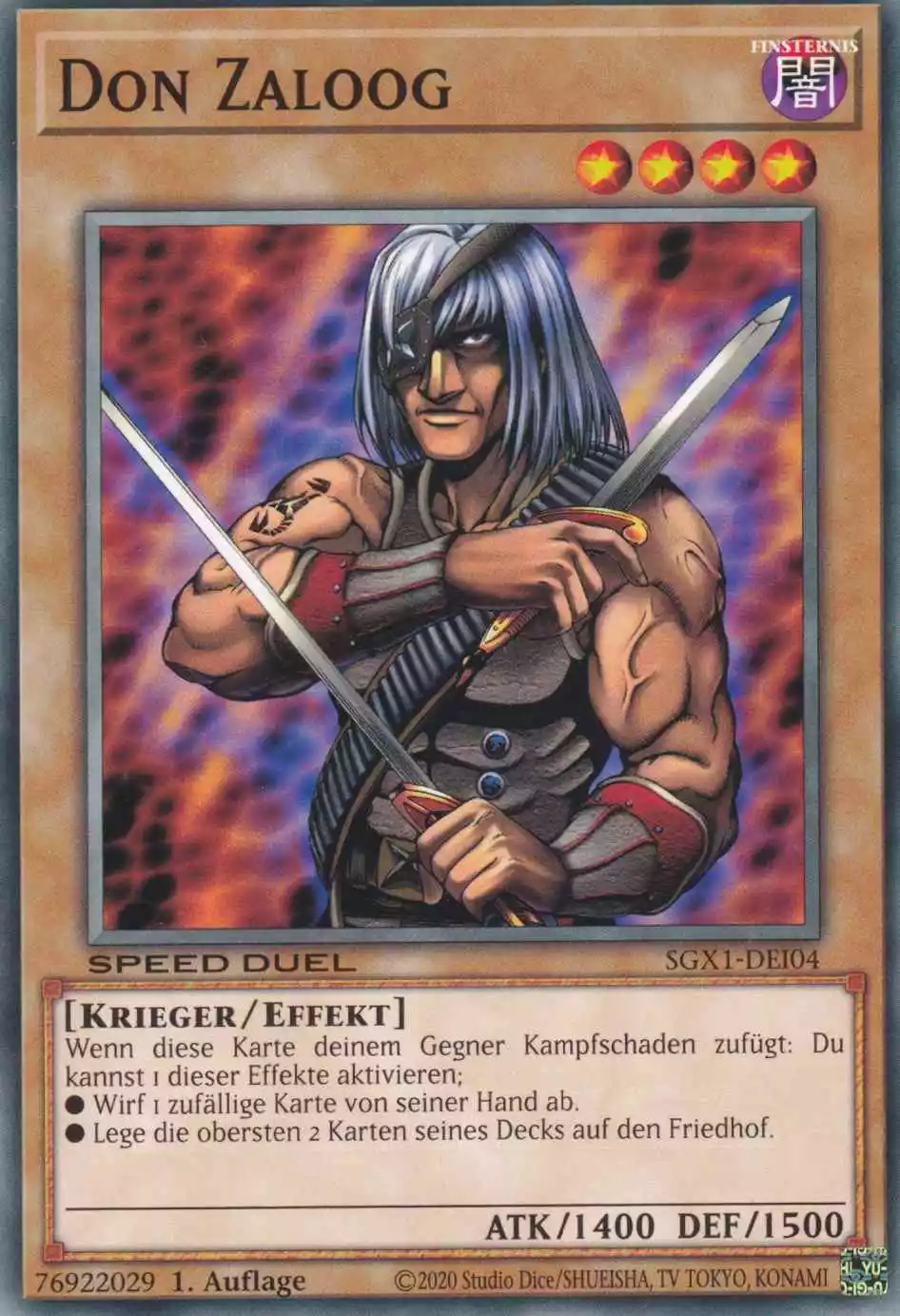 Don Zaloog SGX1-DEI04 ist in Common Yu-Gi-Oh Karte aus Speed Duel GX Duel Academy Box 1.Auflage