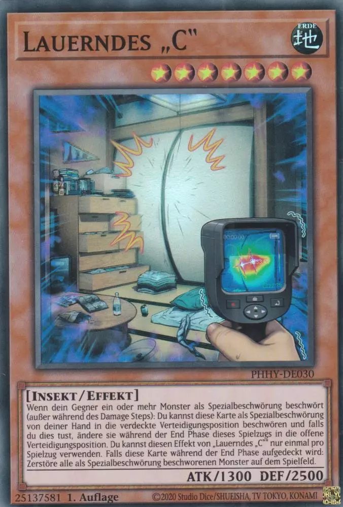 Lauerndes „C“ PHHY-DE030 ist in Super Rare Yu-Gi-Oh Karte aus Photon Hypernova 1.Auflage