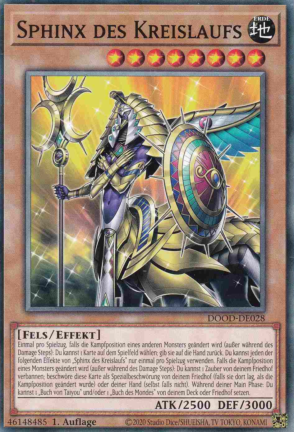 Sphinx des Kreislaufs DOOD-DE028 ist in Common Yu-Gi-Oh Karte aus Doom of Dimensions 1.Auflage