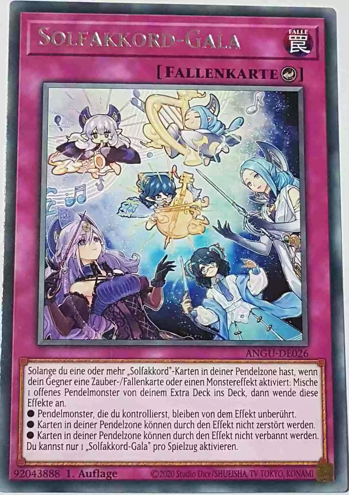 Solfakkord-Gala ANGU-DE026 ist in Rare Yu-Gi-Oh Karte aus Ancient Guardians 1.Auflage