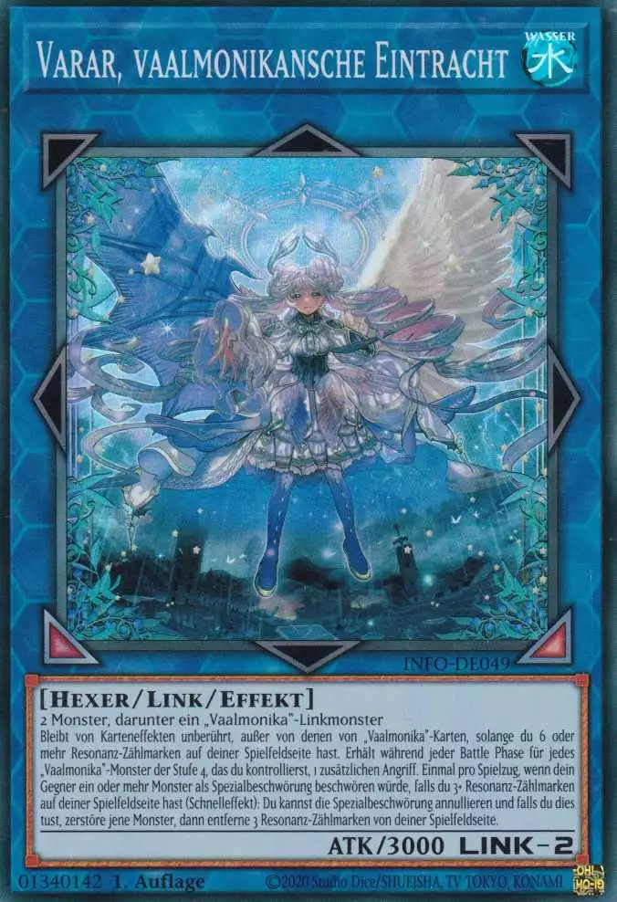 Varar, vaalmonikansche Eintracht INFO-DE049 ist in Super Rare Yu-Gi-Oh Karte aus The Infinite Forbidden 1.Auflage