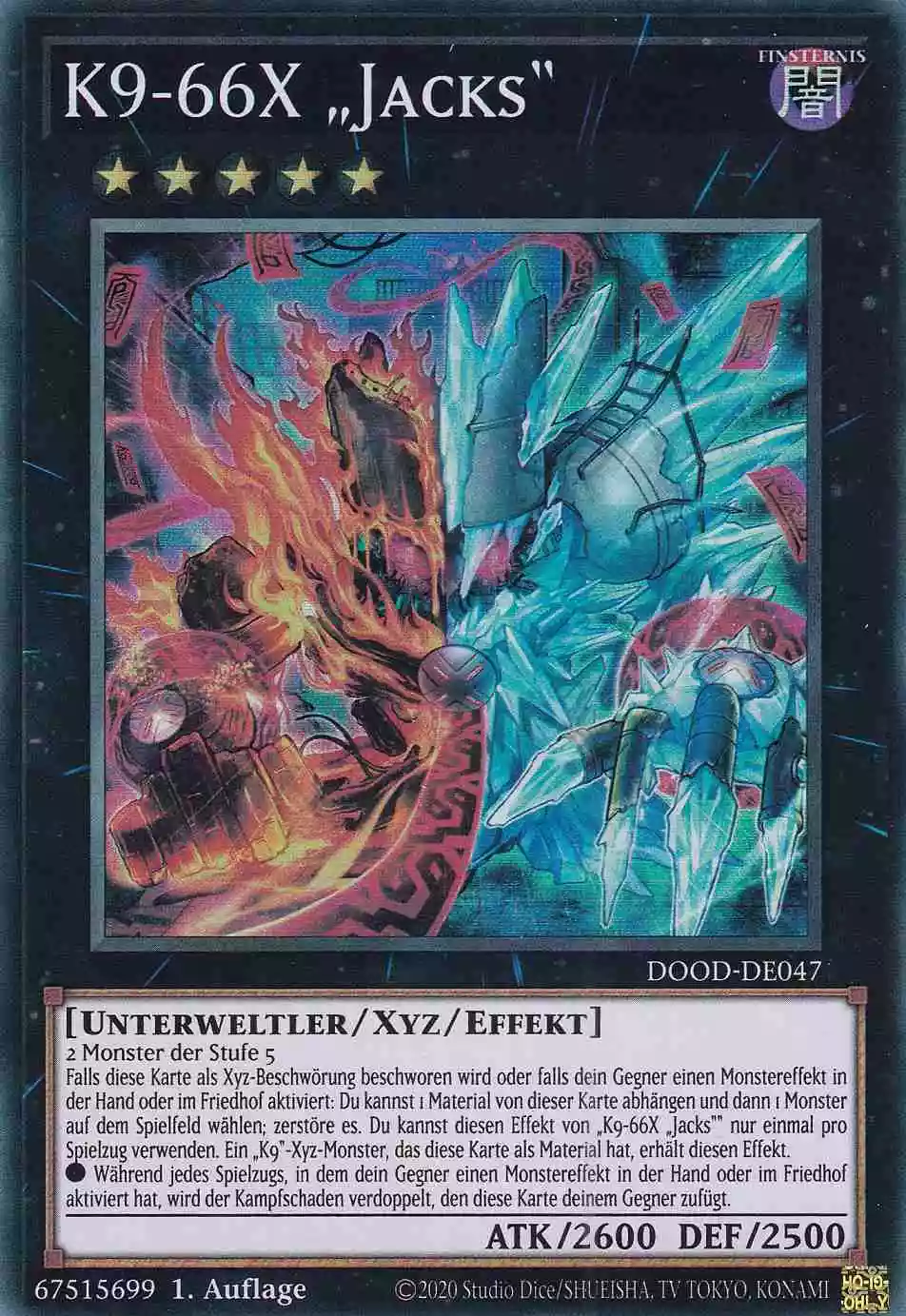 K9-66X „Jacks“ Super Rare DOOD-DE047 Yugioh Karte K9-66X „Jacks“ DOOD-DE047 ist in Super Rare Yu-Gi-Oh Karte aus Doom of Dimensions 1.Auflage