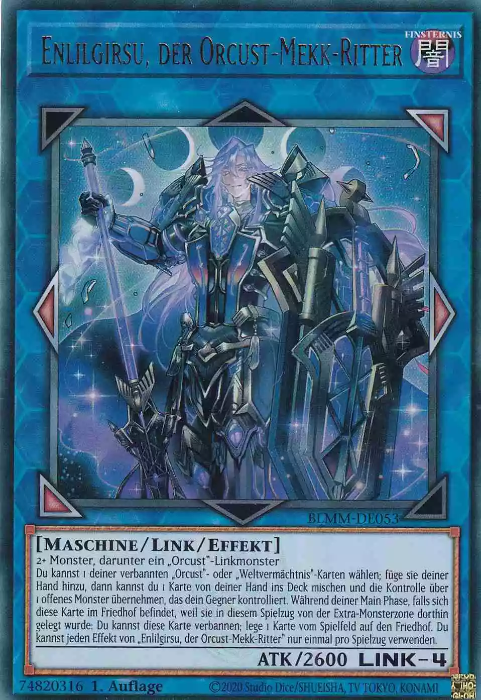 Enlilgirsu, der Orcust-Mekk-Ritter Ultra Rare BLMM-DE053 Yugioh Karte Enlilgirsu, der Orcust-Mekk-Ritter BLMM-DE053 ist in Ultra Rare Yu-Gi-Oh Karte aus Battles of Legend Monster Mayhem 1.Auflage