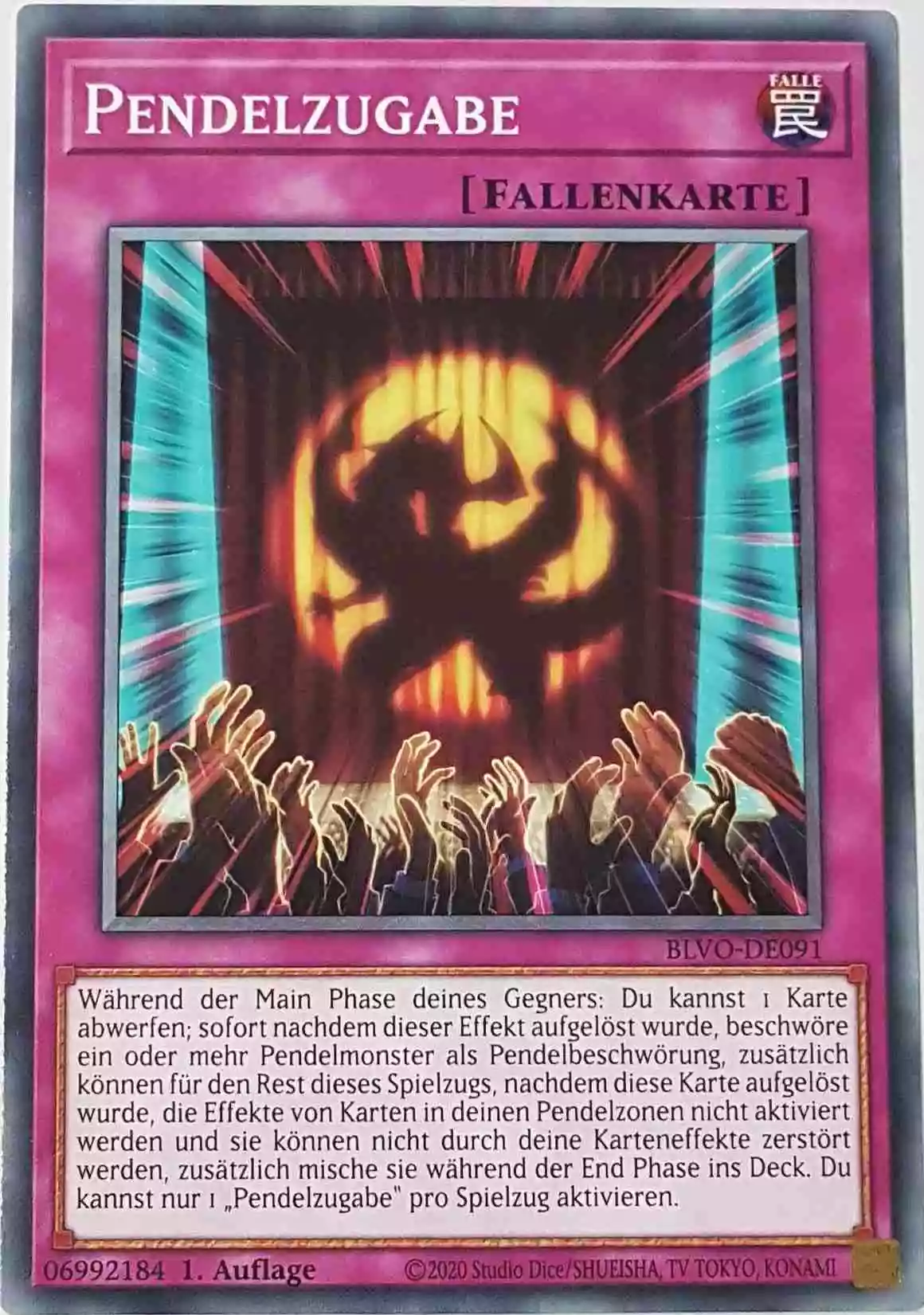 Pendelzugabe BLVO-DE091 ist in Common Yu-Gi-Oh Karte aus Blazing Vortex 1.Auflage