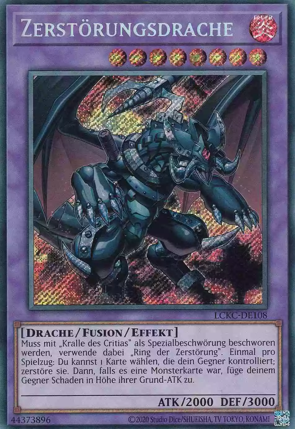 Zerstörungsdrache LCKC-DE108 ist in Secret Rare Yu-Gi-Oh Karte aus Legendary Collection Kaiba unlimitiert