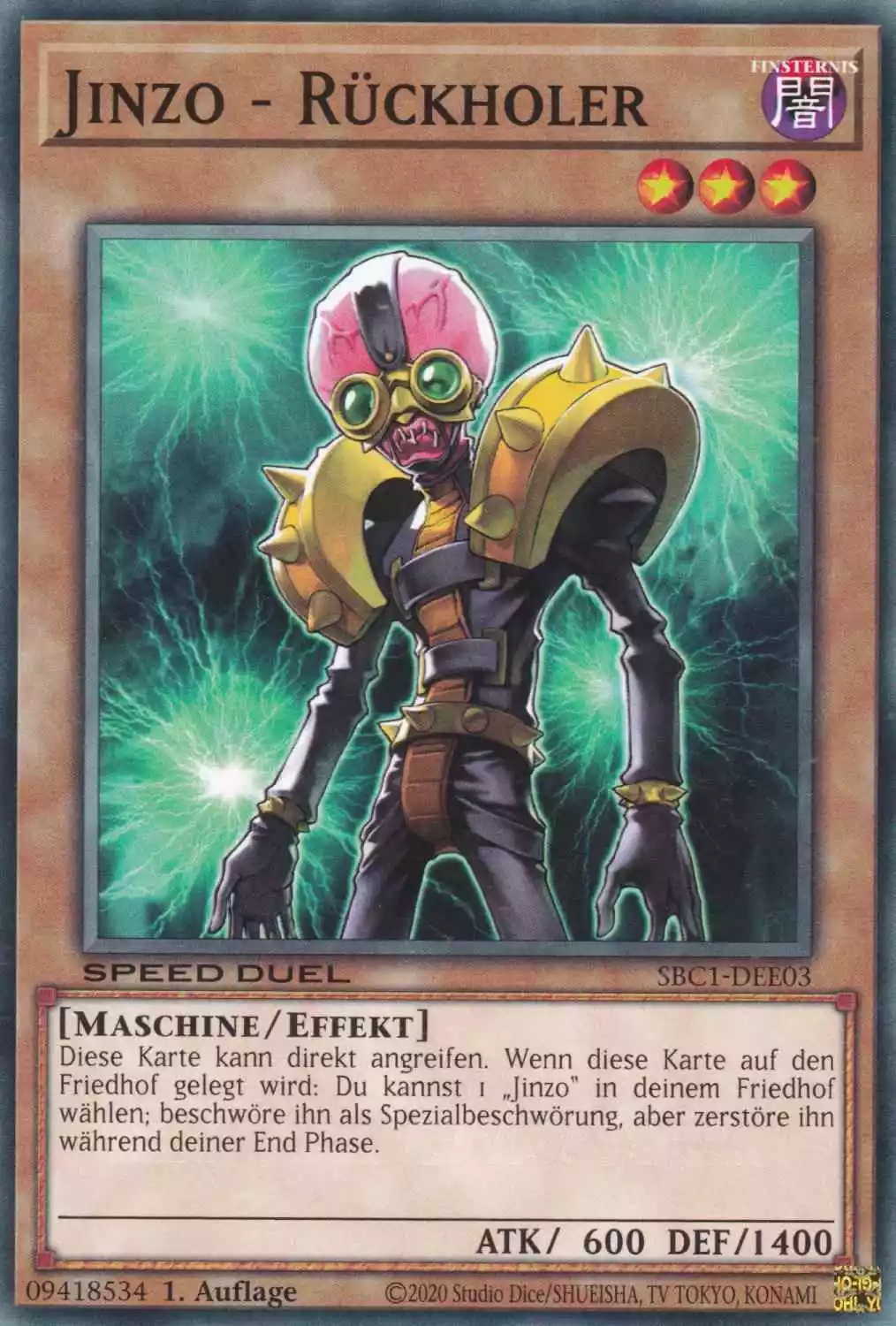Jinzo - Rückholer SBC1-DEE03 ist in Common Yu-Gi-Oh Karte aus Streets of Battle City 1.Auflage