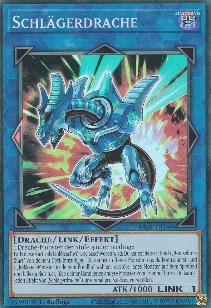 Schlägerdrache RA01-DE046 ist in Super Rare Yu-Gi-Oh Karte aus 25th Anniversary Rarity Collection 1.Auflage