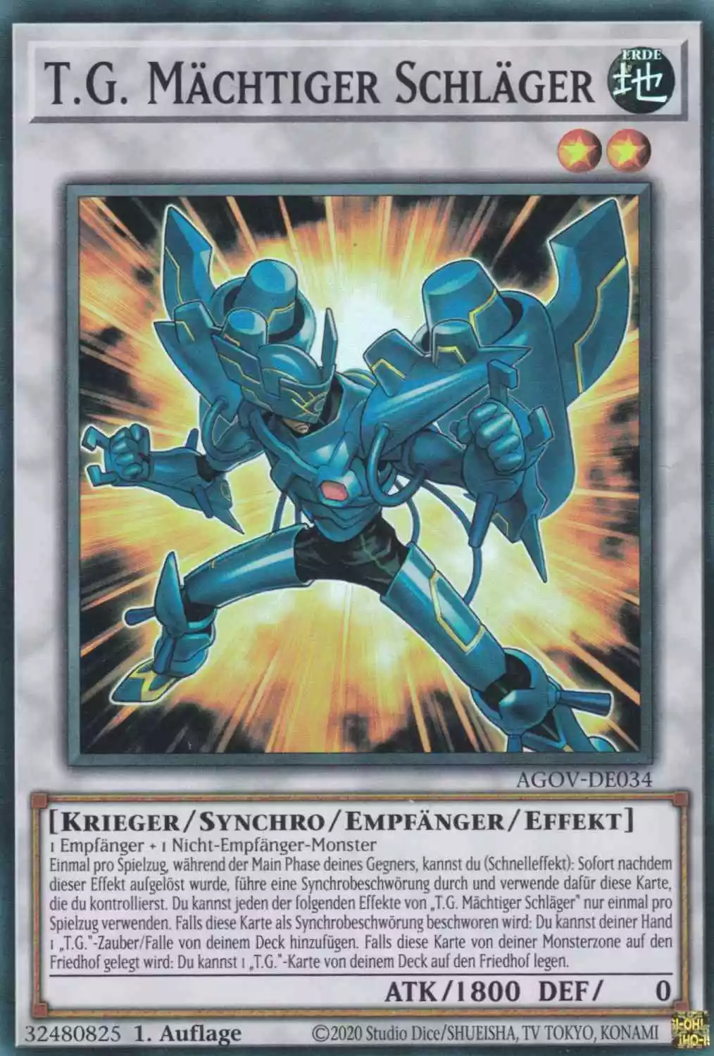 T.G. Mächtiger Schläger AGOV-DE034 ist in Super Rare Yu-Gi-Oh Karte aus Age of Overlord 1.Auflage