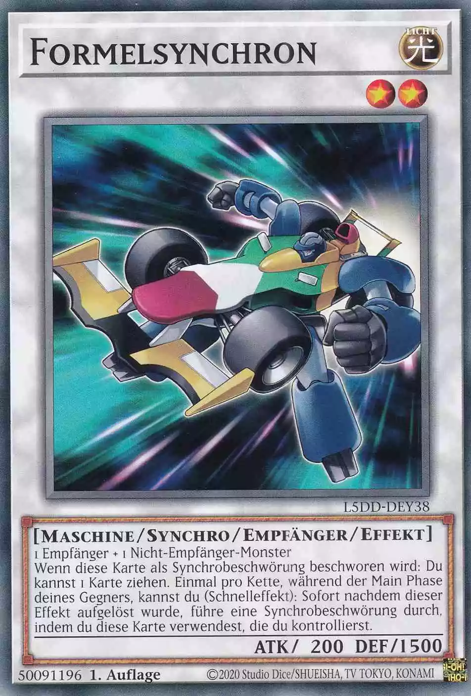 Formelsynchron L5DD-DEY38 ist in Common Yu-Gi-Oh Karte aus Legendary 5D’s Decks 1.Auflage