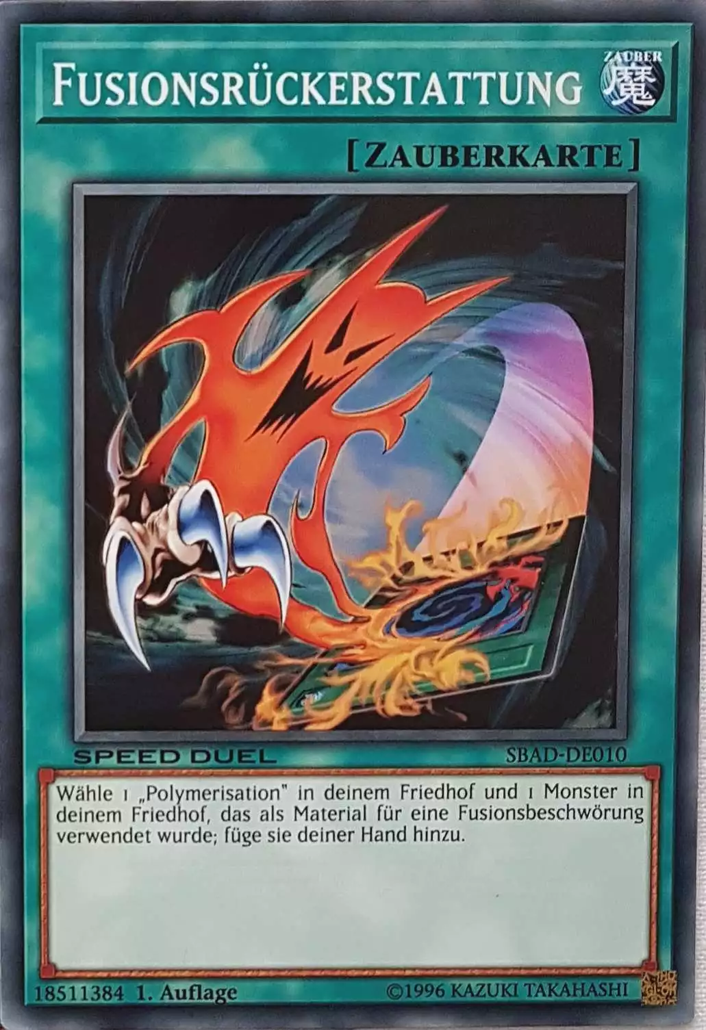 Fusionsrückerstattung SBAD-DE010 ist in Common Yu-Gi-Oh Karte aus Speed Duel Attack from the Deep 1. Auflage