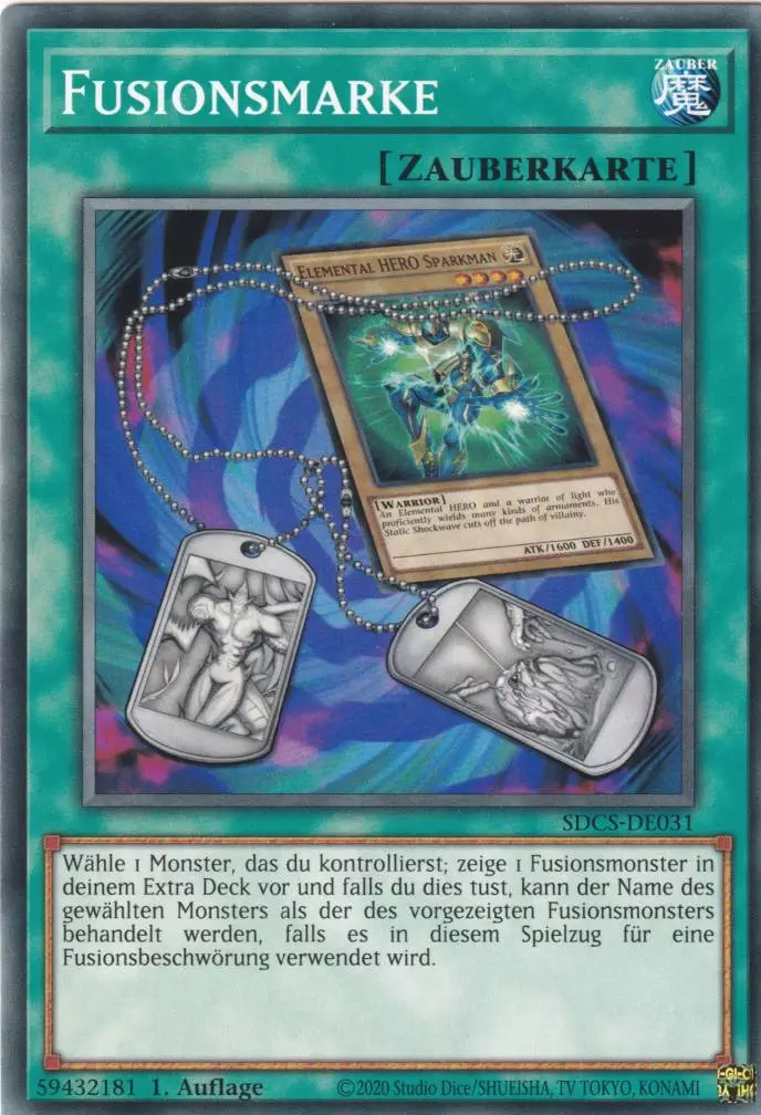 Fusionsmarke SDCS-DE031 ist in Common Yu-Gi-Oh Karte aus Cyber Strike 1.Auflage