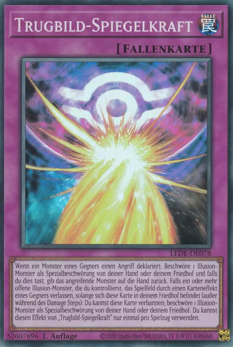 Trugbild-Spiegelkraft LEDE-DE078 ist in Super Rare Yu-Gi-Oh Karte aus Legacy Of Destruction 1.Auflage